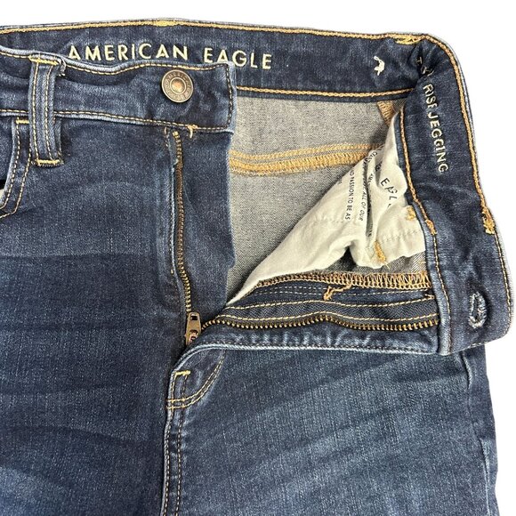 American Eagle Womens 0 Blue Skinny Jeans 360 Next Level Stretch Dark Wash Denim - Picture 3 of 13